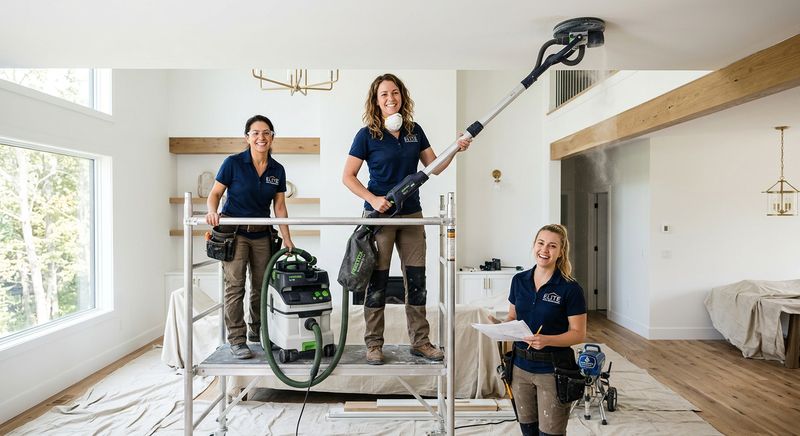 KUPERIA renovation team behind the drywall sanders